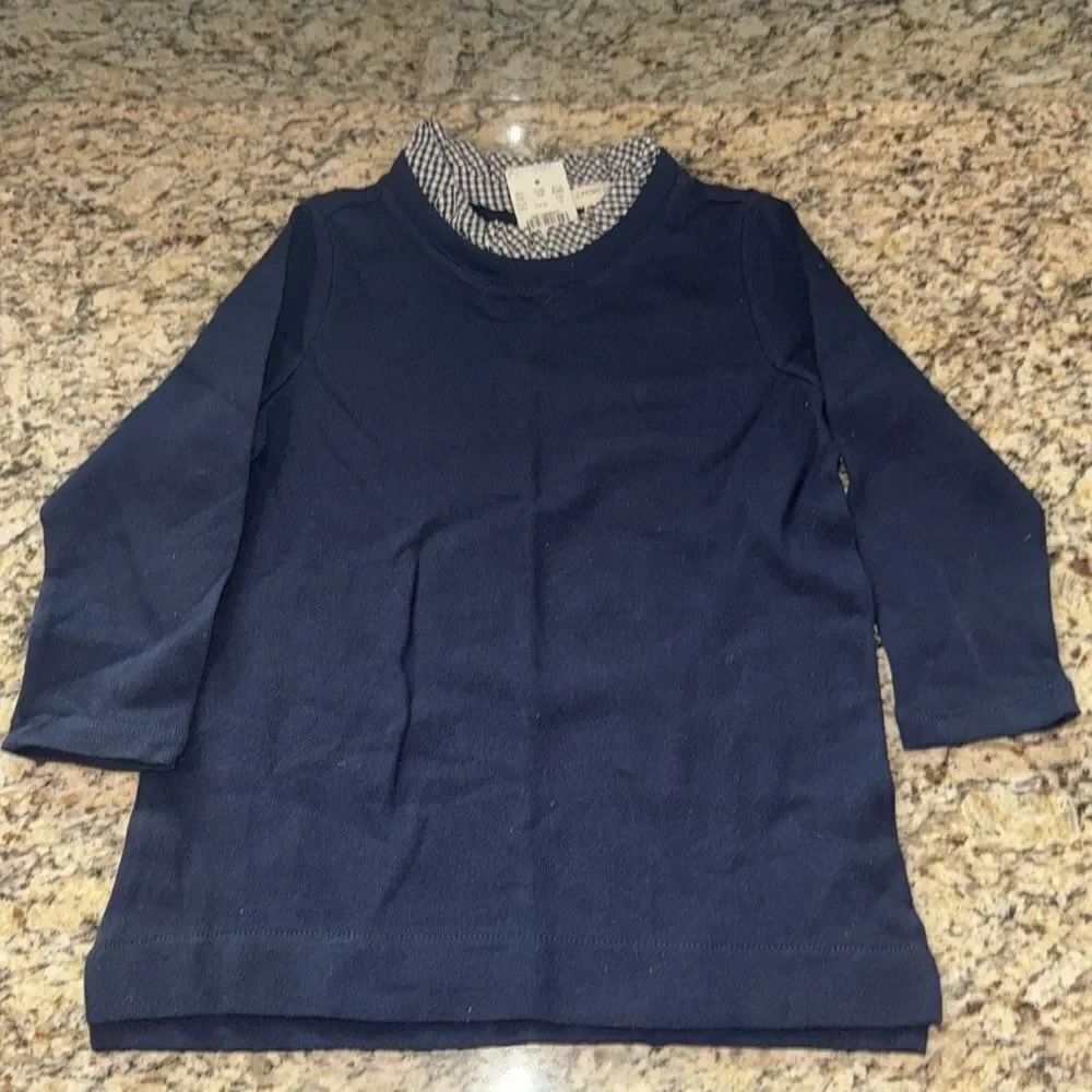 Crewcuts Navy Blue kids ruffle Neck Sweater size 10 brand new with tags